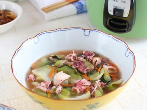 ＼大同電鍋レシピ／ヒイカと青梗菜のあっさり煮